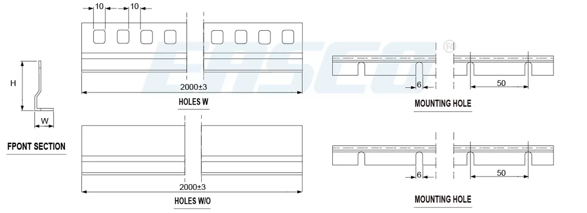 Technical Drawing of ELH Divider Wall