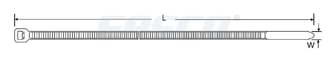 Technical Drawing of G Nylon Cable Ties