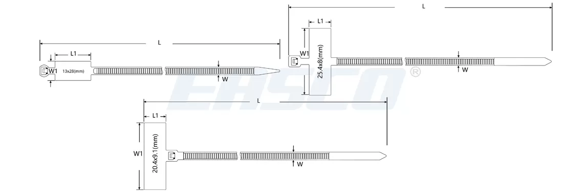 Technical Drawing of GTK Marker Tie