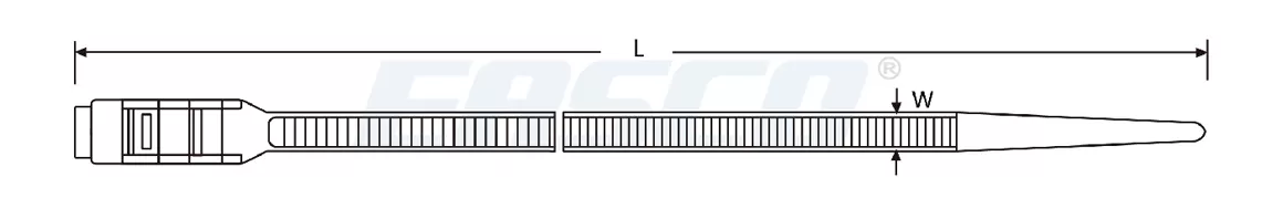 Technical Drawing of GTN Double Loop Mounting Tie